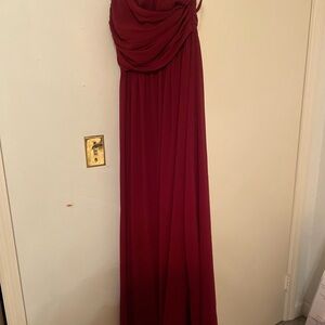 Elegant Burgundy Evening Gown